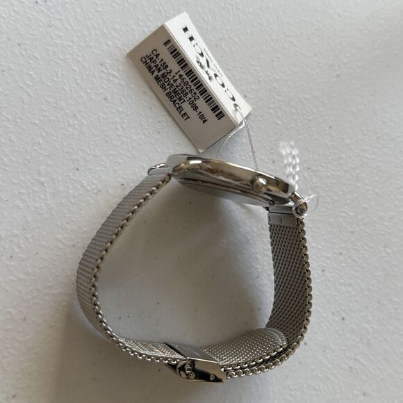COACH Unisex Elliot Silver-Tone Stainless Steel Mesh Bracelet Watch 41mm - Picture 3 of 8